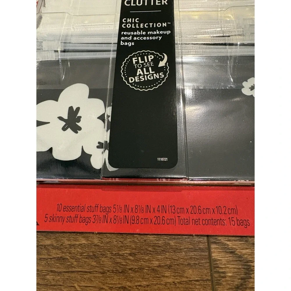 Ziploc Contain The Clutter Chic Collection Reusable Makeup & Accessory Bags 15ct
